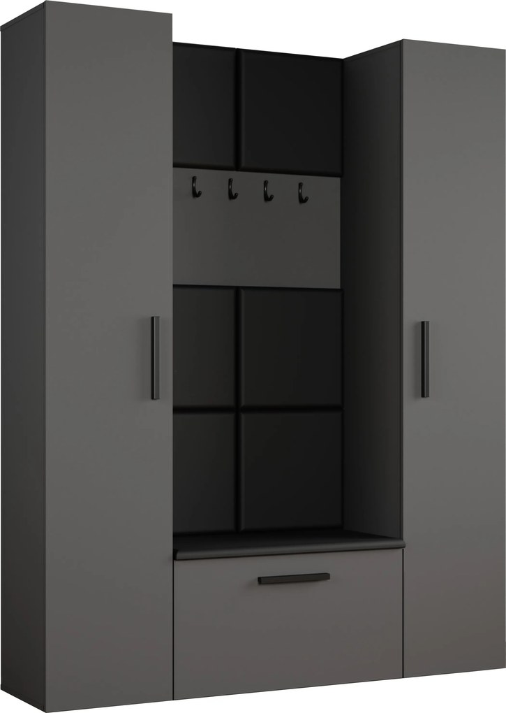Masseno Garderoba MODULO 160,6/204/40 cm do Przedpokoju Nowoczesna Szara
