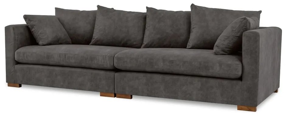 Antracytowa sofa z imitacji skóry 266 cm Hamburg – Scandic