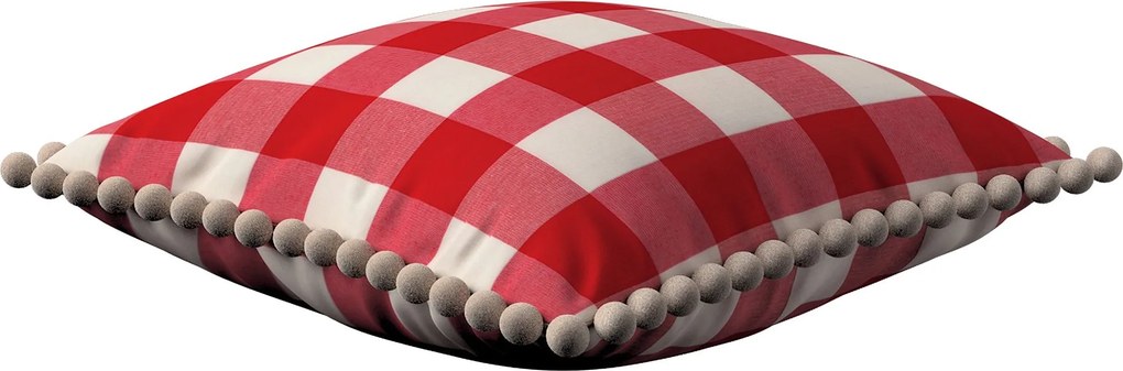 Poszewka Wera na poduszkę kolor czerwony tkanina wzorzysta