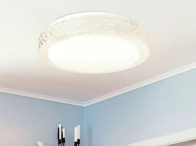 Biały kryształowy plafon sufitowy LED - Z076-Elmar