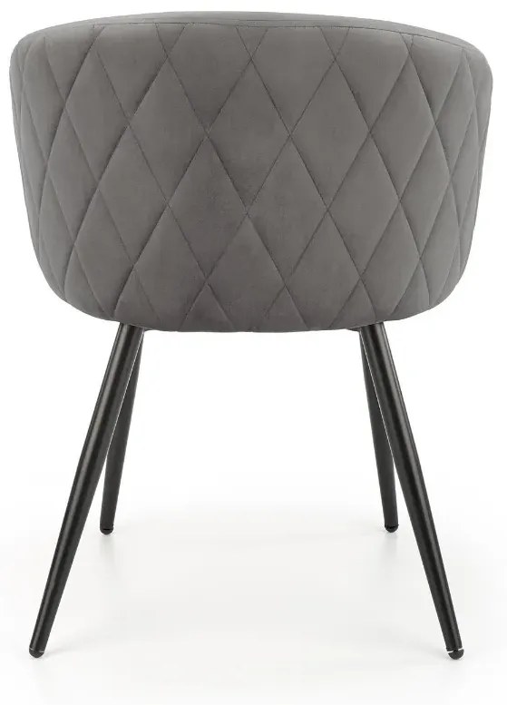 Krzesło tapicerowane K430 VELVET szare HALMAR