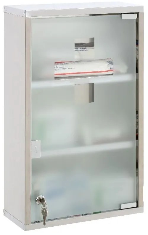 Plastikowa wisząca szafka na leki w kolorze srebra 30x51 cm – Premier Housewares