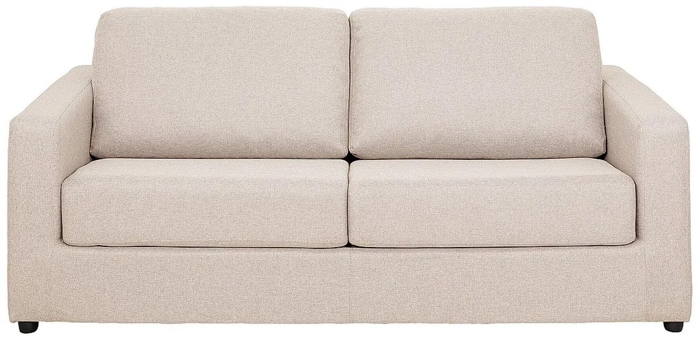 Kanapa 3-osobowa rozkładana typu express z beżową tapicerką - Miejsce do spania 140 cm - Materac 14 cm - DONETO