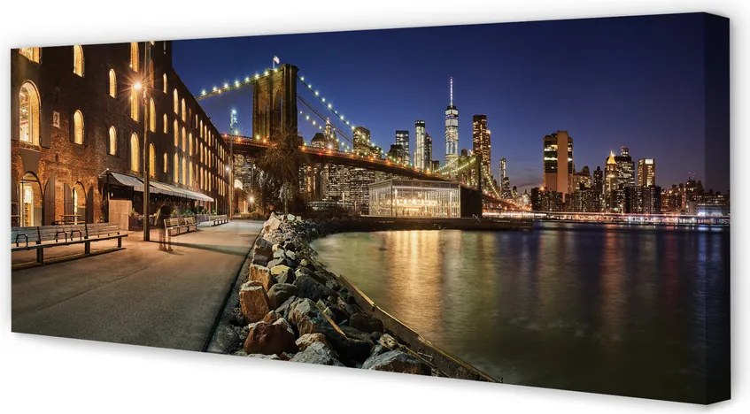 Fotoobraz na płótnie Nocne Odbicia w Rzece