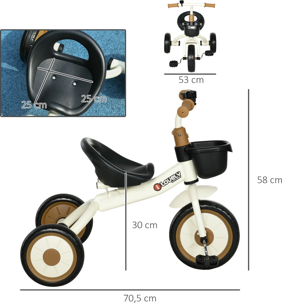 AIYAPLAY Trójkołowiec z koszykiem rowerowym