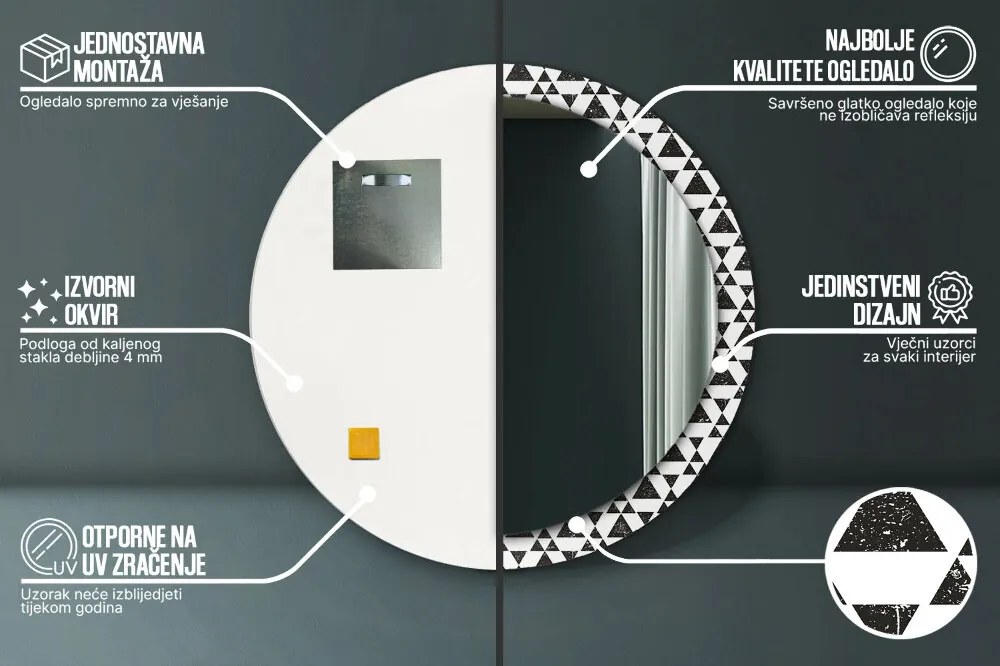 Trójkąty geometria Lustro dekoracyjne okrągłe