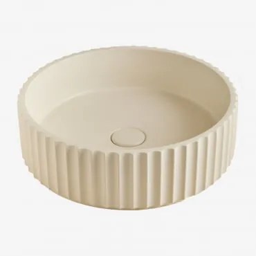 Zlew Okrągły Ø40 Cm Z Cementu Kazbek Kremowa - Sklum