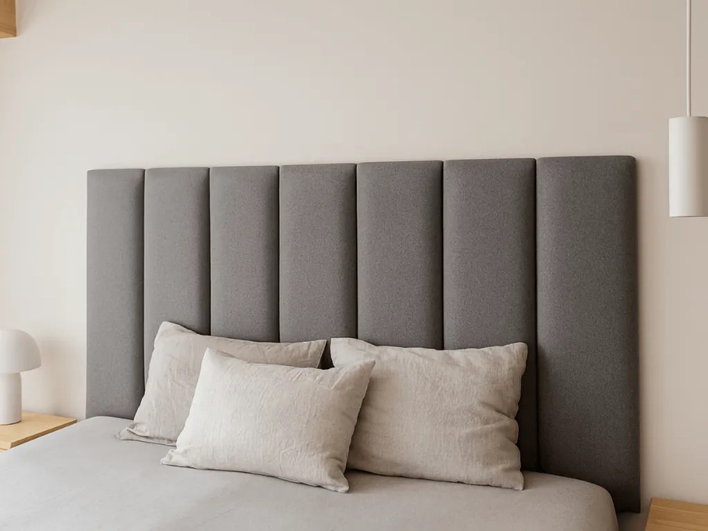 Tapicerowany panel ścienny QUADRATTA 15x60 cm, szary