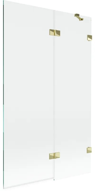 Mexen Lunar parawan nawannowy 2-skrzydłowy prawy 110 x 150 cm, transparent, złoty - 897-110-100-50-00-P