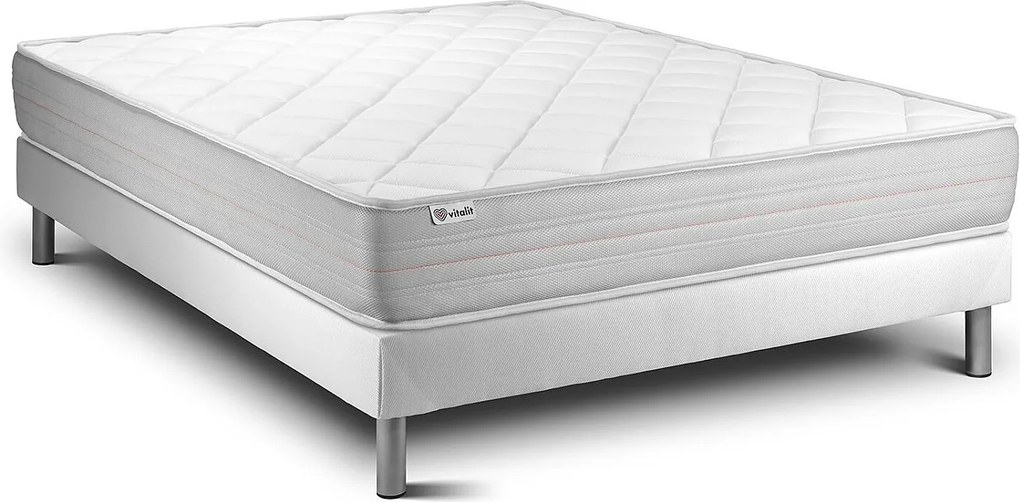 lózka z materacem VITALMEMO 135 x 190 cm Rama lózka Bialy