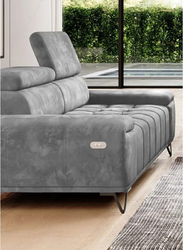 Sofa kanapa PALLADIO z elektrycznym systemem rozkładania siedziska regulowane zagłówki WERSAL