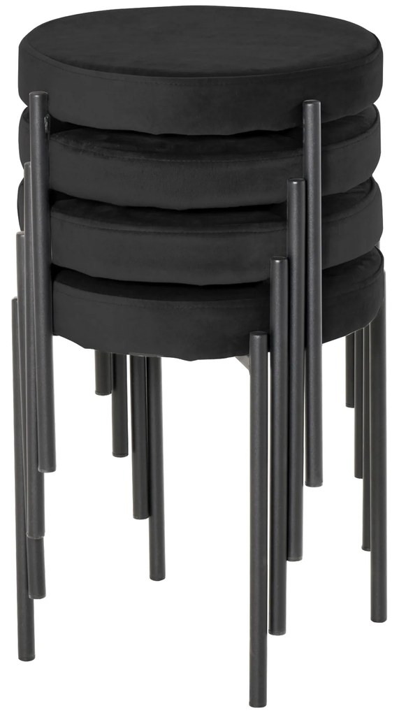 HOMCOM Krzesło do jadalni czarne nowoczesne tapicerowane do kuchni i salonu | Aosom PL