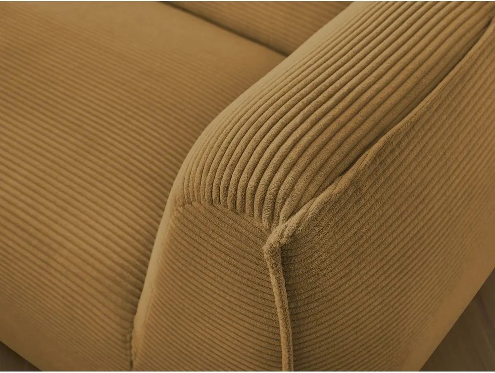 Musztardowa sztruksowa sofa 242 cm Giorgia – Bobochic Paris