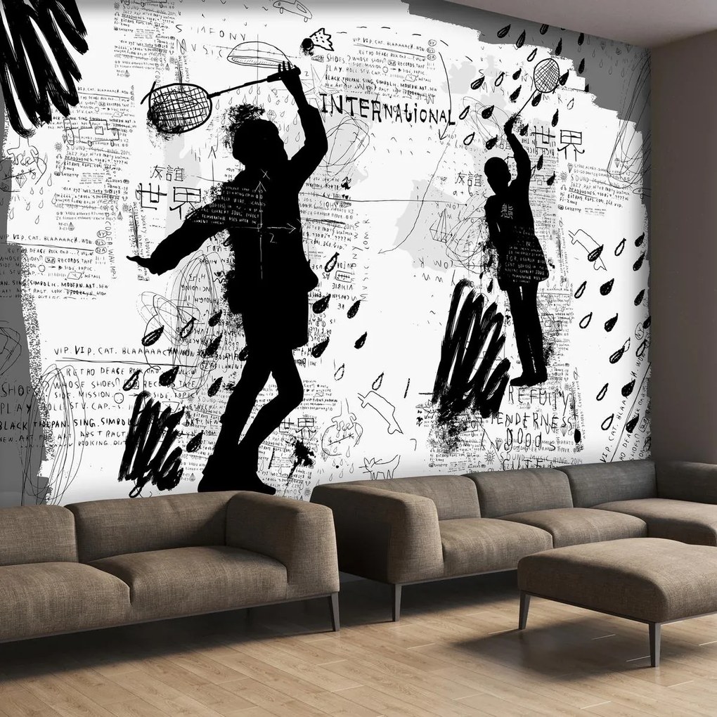 Fototapeta - Street art - zamieszanie (196x136 cm)