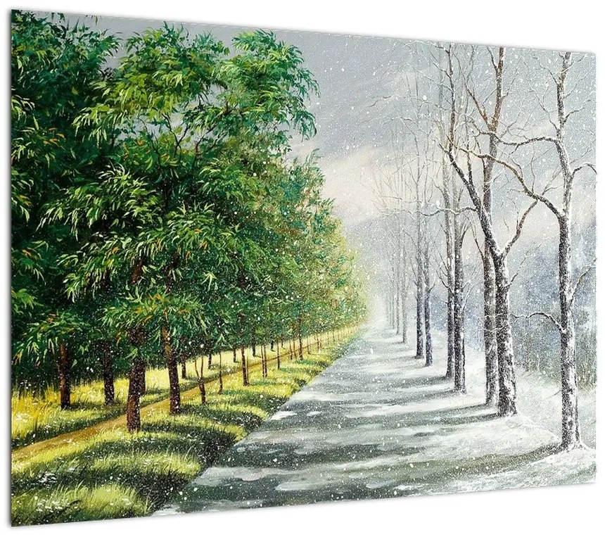 Obraz - Zima kontra lato (70x50 cm)