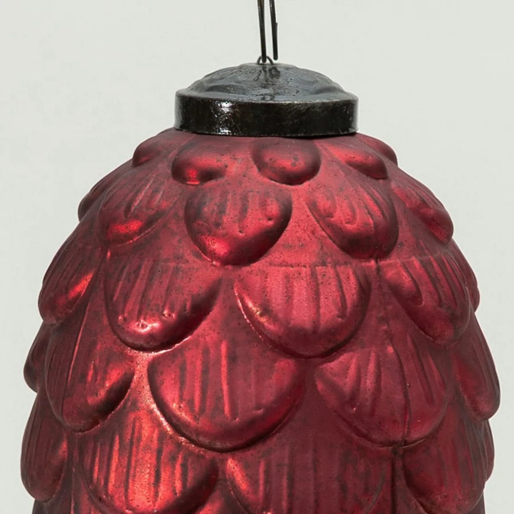Bombka szklana Pine Red 8x8x15 cm