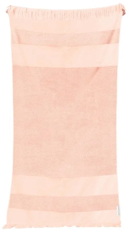 Różowy bawełniany ręcznik plażowy Sunnylife Summer Stripe, 175x90 cm