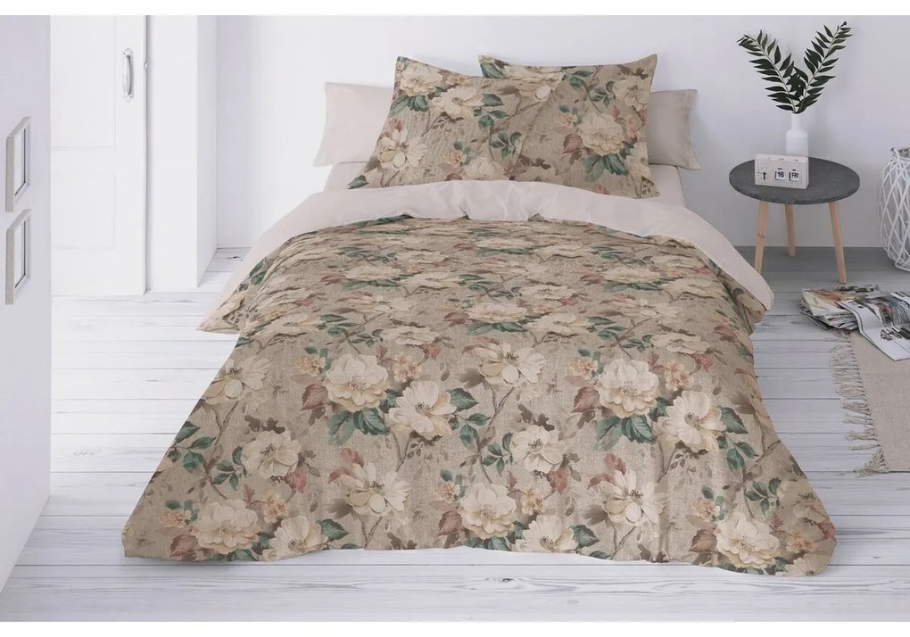 Pościel z mieszanki bawełny i lnu Rose, 220 x 200 cm, 2x 70 x 80 cm