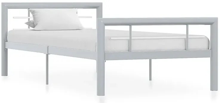 Szare metalowe łózko jednoosobowe 100x200 cm P6-C02