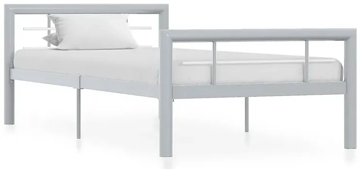 Szare metalowe łózko jednoosobowe 100x200 cm - Sintra
