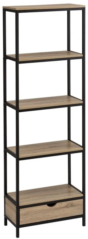 Czarny regał w dekorze dębu 60x180 cm Urban – Casa Selección