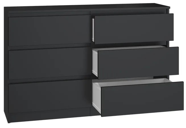 Komoda z 6 szufladami Malwa M6/120 CZARNY
