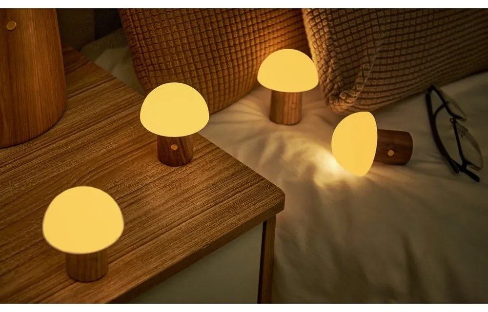 Lampa stołowa LED ze ściemniaczem z litego drewna jesionowego (wysokość 7 cm) Alice – Gingko