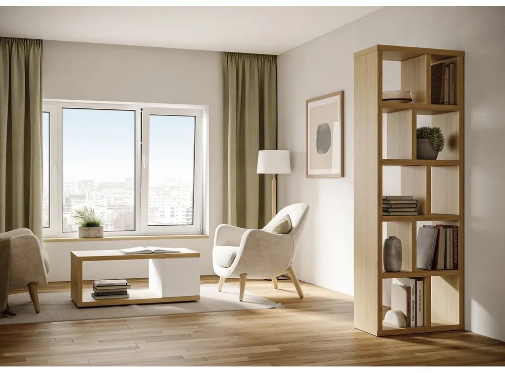 Regał w dekorze dębu 70x198 cm Berlin – TemaHome