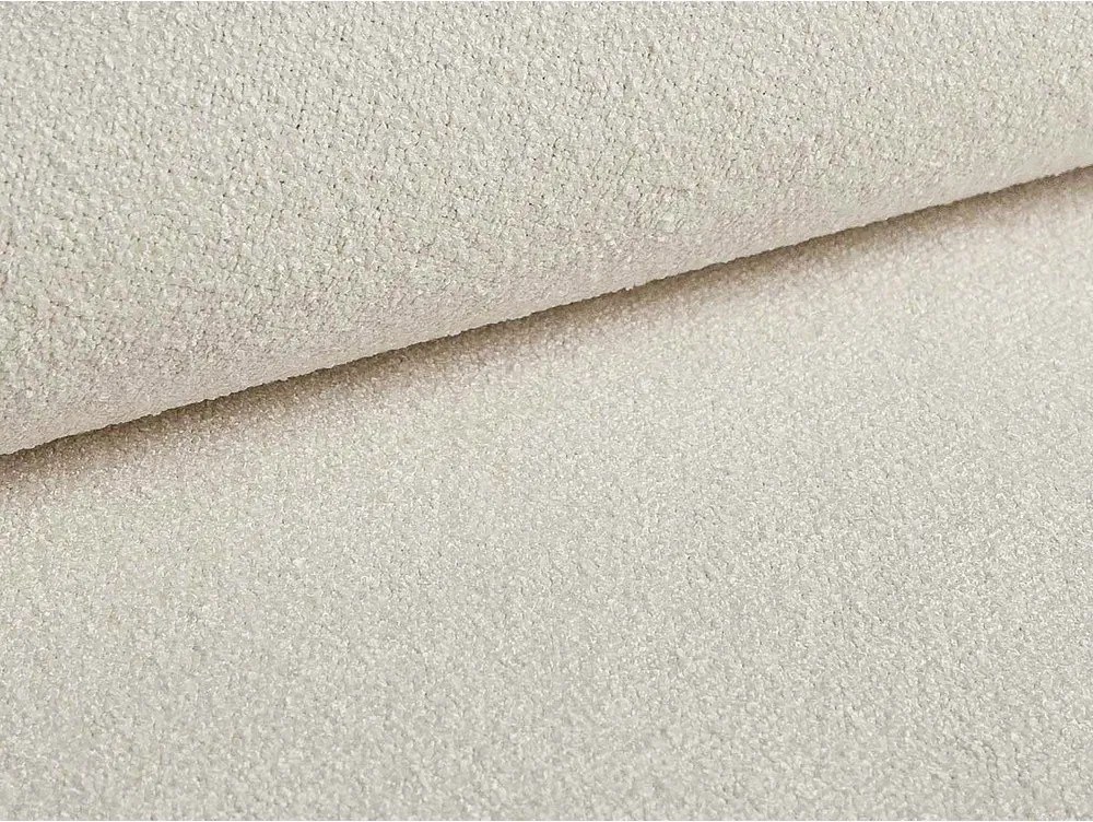 Tapicerowane łóżko dwuosobowe w kolorze kości słoniowej ze schowkiem i stelażem 200x200 cm Eric – Micadoni