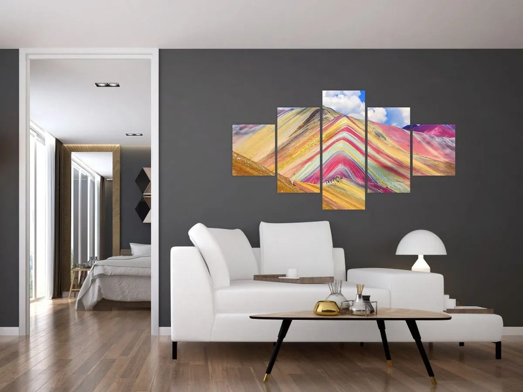 Obraz - Rainbow Mountain, Peru (125x70 cm)