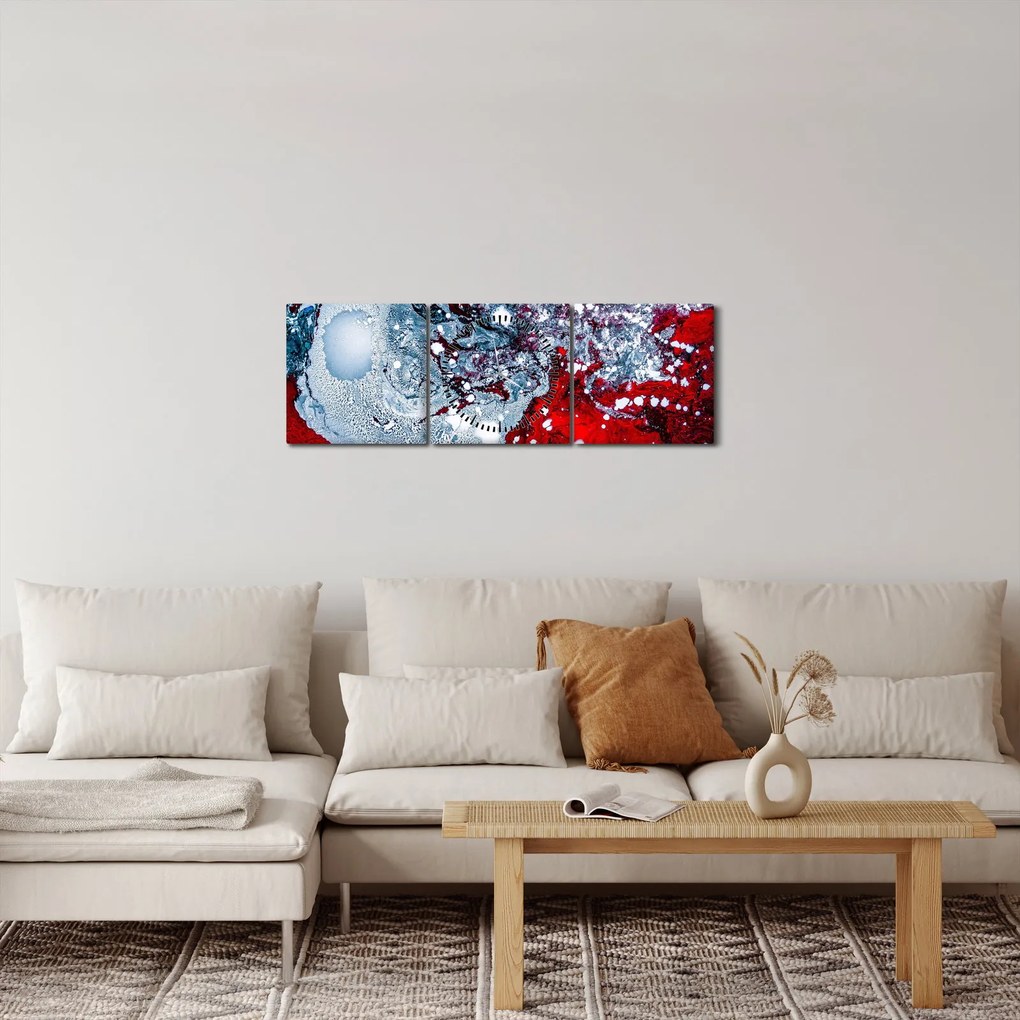 Abstrakcyjny obraz (z zegarem) (90x30 cm)