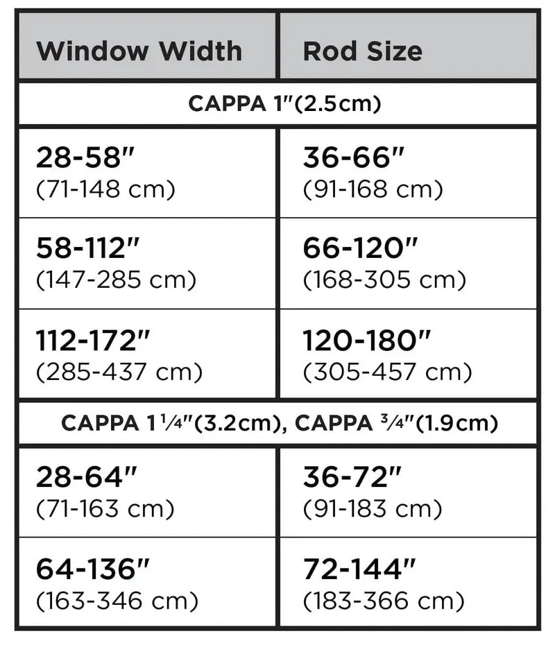 Stalowy regulowany karnisz 305 - 457 cm Cappa – Umbra