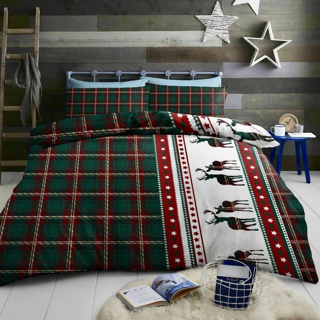 PrzytulneMieszkanie.pl PrzytulneMieszkanie.pl Flanelowa pościel FJORDEN zielona Rozmiar pościeli: 70 x 90 cm | 140 x 200 cm