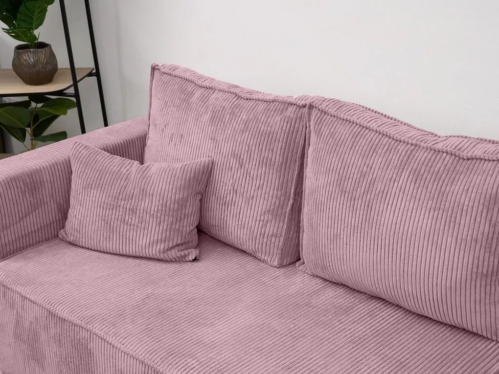 Jasnofioletowa narożna sofa SMART COSARO, dwustronna + 2 poduszki GRATIS