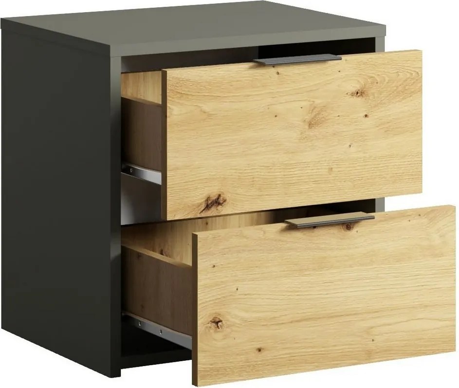 Szafka Nocna MERIDIAN 44,2 cm Stolik Nocny do Sypialni, Szara