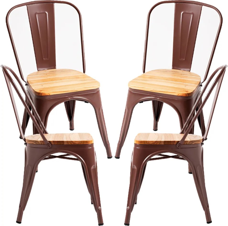 Zestaw 4 Krzese Torix Naturalne Drewno