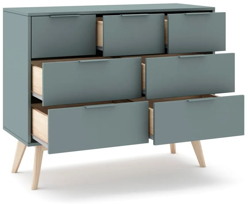 Szarozielona komoda 120x83x40 cm Pisco – Marckeric