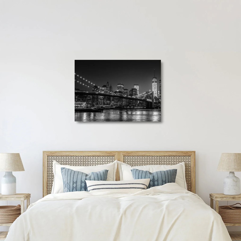 Obraz na szkle - most Brooklyn Bridge w Nowym Jorku (70x50 cm)