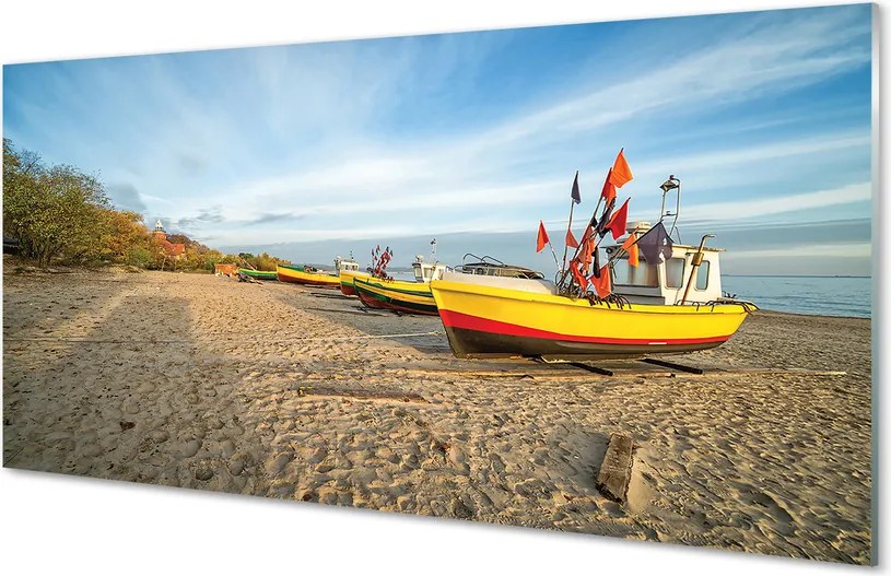 Panel szklany do Kuchni Łodzie na Plaży w Gdańsku