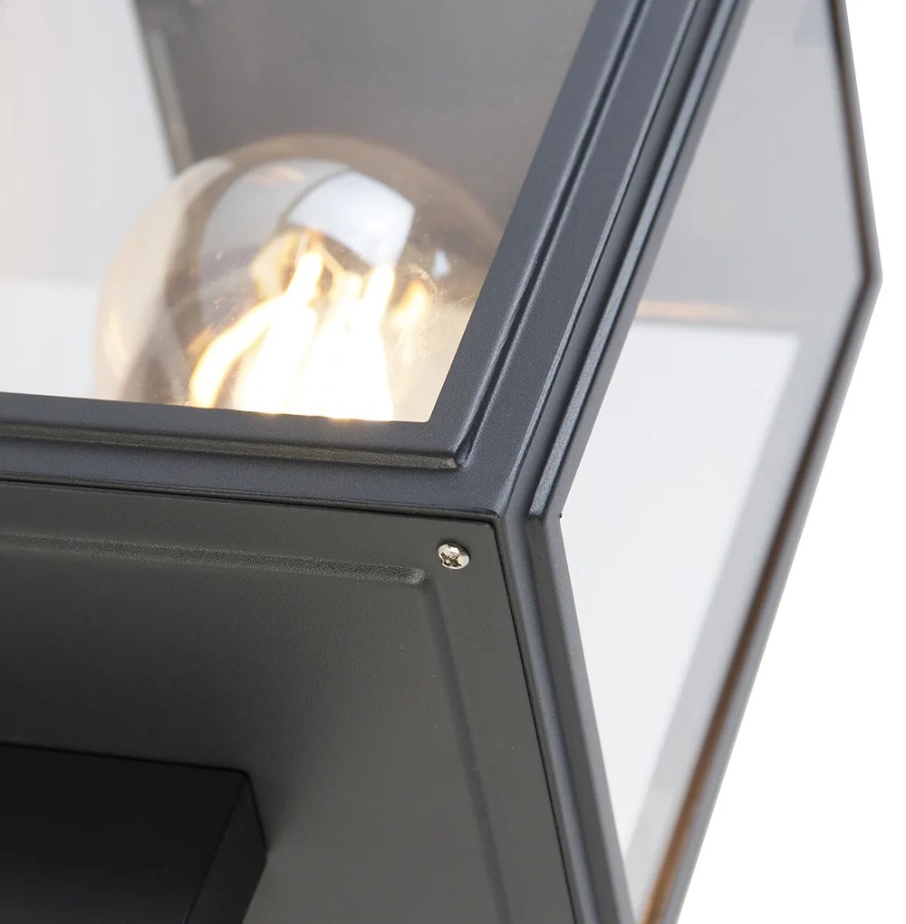 Zewnetrzna Inteligentna lampa ścienna szara w komplecie z inteligentną żarówką G95 - Sutton Up Rustykalny / Vintage Oswietlenie zewnetrzne