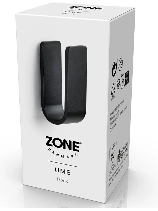 Czarny metalowy haczyk ścienny Ume – Zone