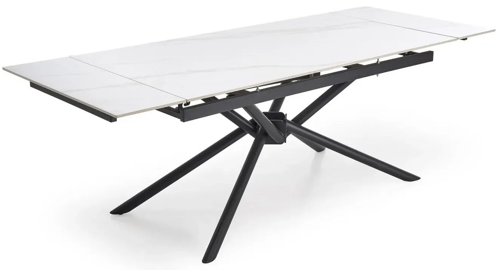 Stół rozkładany VITORINO 160(220)x90 biały marmur HALMAR