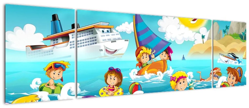 Obraz - Dzień na plaży (170x50 cm)