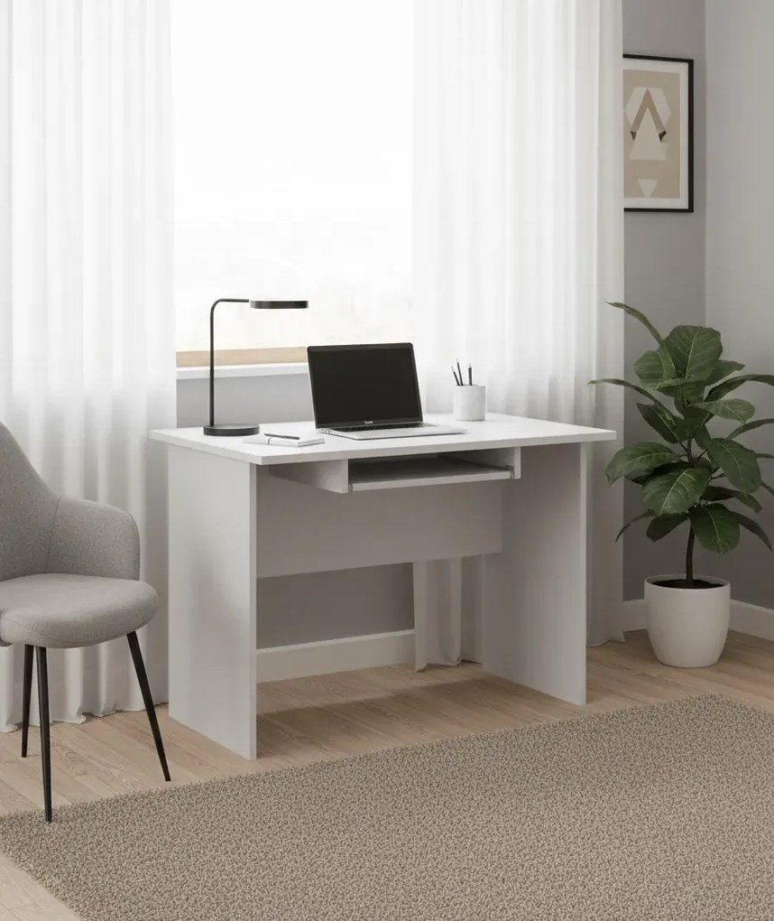 Białe minimalistyczne biurko do komputera 100 cm S9-S26