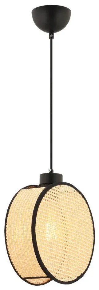 Lampa wisząca na lince DRUM 1xE27/60W/230V beżowy/czarny