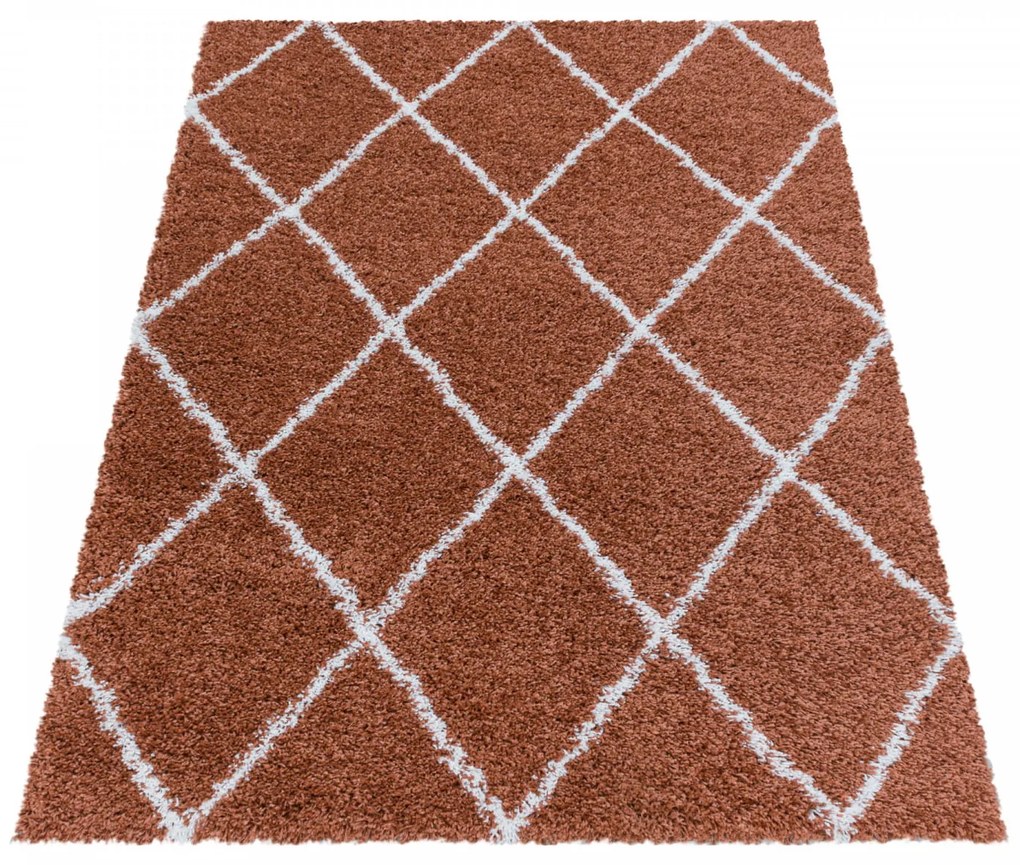 Dywan shaggy Alvor Romby ceglany 80 cm x 150 cm