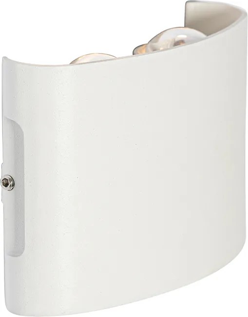 Lampa ścienna zewnętrzna biała w komplecie z LED 4-światłowa IP54 - Silly