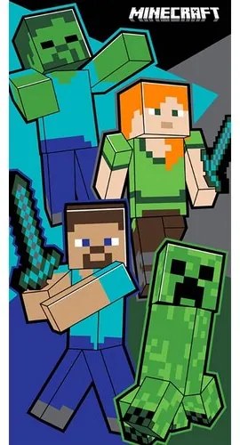 Ręcznik kąpielowy dla dzieci Minecraft Virtual Fight, 70 x 140 cm