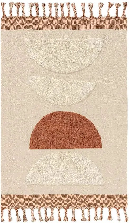 Bawełniany dywan z pomarańczowymi elementami Gibson