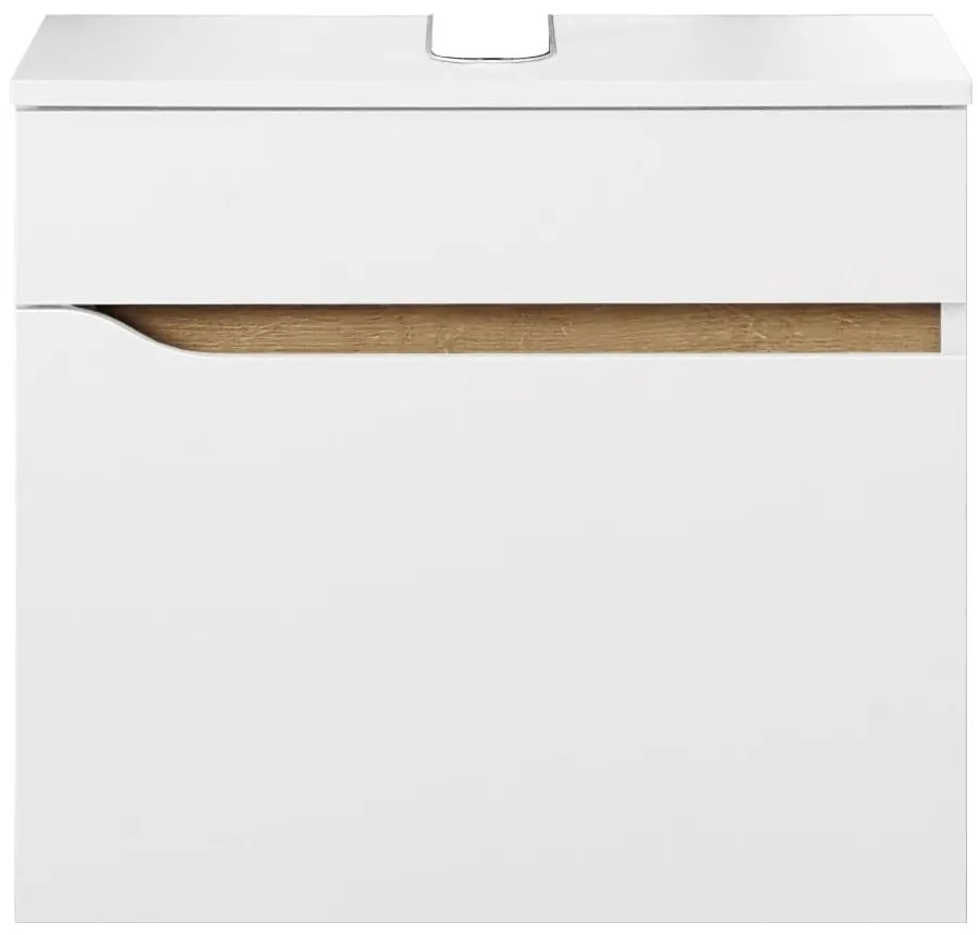 Biała niska wisząca szafka bez umywalki 60x53 cm Set 857 – Pelipal